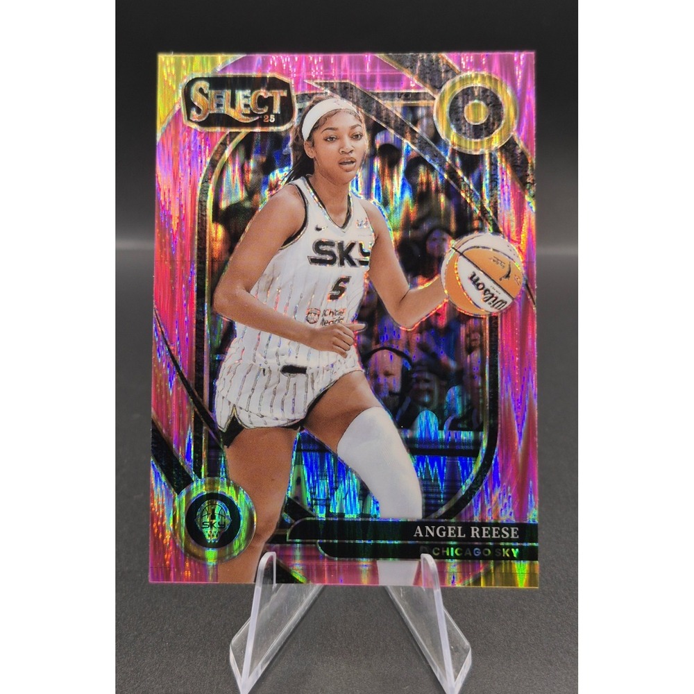 2025 Select WNBA Angel Reese #218 Courtside Pink Flash Prizm